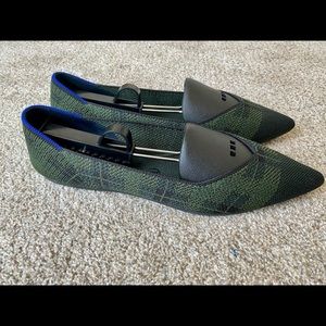 EUC Rothy’s size 11 Racer Green Check Points